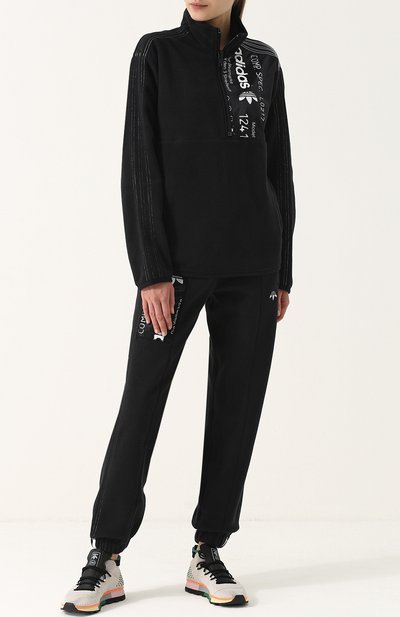 Свитер с воротником-стойкой на молнии ADIDAS ORIGINALS BY ALEXANDER WANG черного цвета по цене 22950 руб., арт. CV5249/W, фото 2 Свитер с воротником-стойкой на молнии ADIDAS ORIGINALS BY ALEXANDER WANG, арт. CV5249/W, фото 2