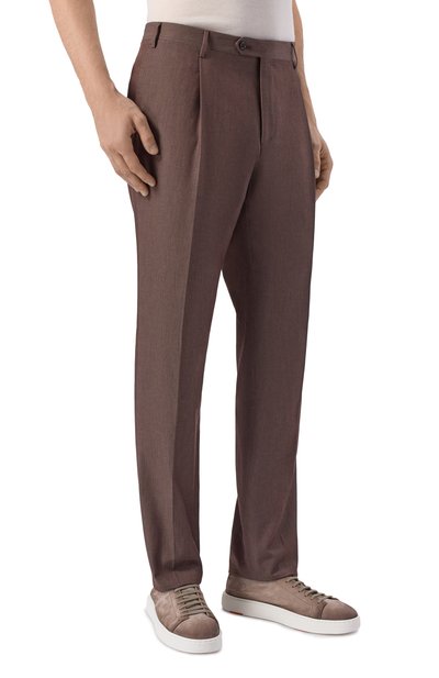 Брюки из хлопка и кашемира CORNELIANI темно-коричневого цвета по цене 57650 руб., арт. 275B03/2714103, фото 3 Брюки из хлопка и кашемира CORNELIANI, арт. 275B03/2714103, фото 3