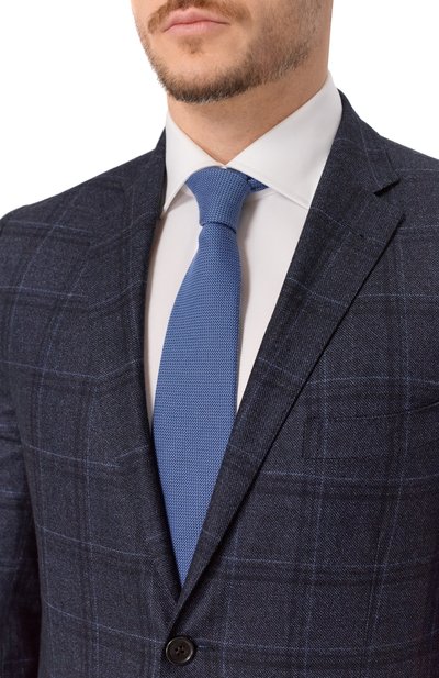 Галстук из шерсти и шелка ZILLI голубого цвета по цене 38600 руб., арт. CRAV2BM0330VZMG00, фото 2 Галстук из шерсти и шелка ZILLI, арт. CRAV2BM0330VZMG00, фото 2