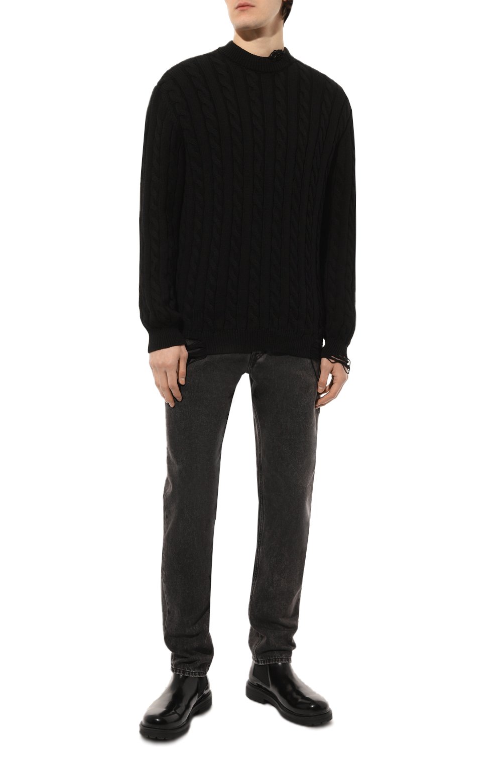 Хлопковый свитер A BETTER MISTAKE черного цвета по цене 39950 руб., арт. 05D13TJ058M KN002PD, фото 2 Хлопковый свитер A BETTER MISTAKE, арт. 05D13TJ058M KN002PD, фото 2