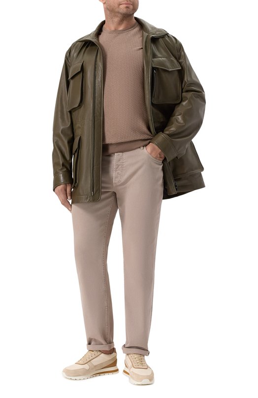 Джинсы Traditional Fit Brunello Cucinelli M277PB3210 Бежевый  M277PB3210 Фото 2