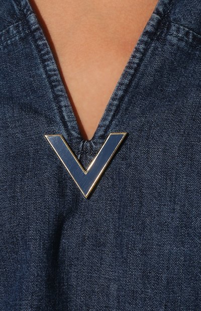 Джинсовая блузка VALENTINO синего цвета по цене 119500 руб., арт. XB3DB01J433, фото 5 Джинсовая блузка VALENTINO, арт. XB3DB01J433, фото 5