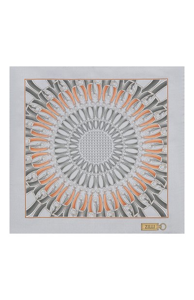 Шелковый платок ZILLI серого цвета по цене 8995 руб., арт. 51206/HANDKERCHIEF, фото 3 Шелковый платок ZILLI, арт. 51206/HANDKERCHIEF, фото 3