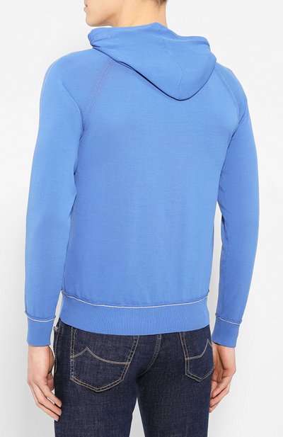 Хлопковое худи ELEVENTY PLATINUM синего цвета по цене 30850 руб., арт. A76MAGA28 MAG0A035, фото 4 Хлопковое худи ELEVENTY PLATINUM, арт. A76MAGA28 MAG0A035, фото 4