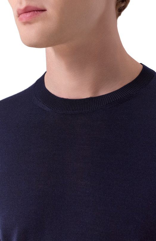 Джемпер из шерсти и шелка Andrea Campagna M5625-5300 Синий  M5625-5300 Фото 5