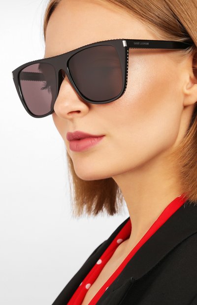 Солнцезащитные очки SAINT LAURENT черного цвета по цене 23800 руб., арт. SL 1/F 007, фото 2 Солнцезащитные очки SAINT LAURENT, арт. SL 1/F 007, фото 2