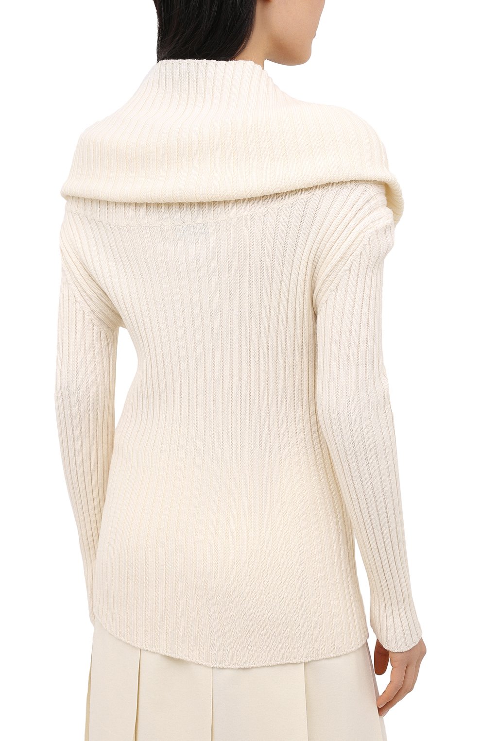 Шерстяной пуловер LANVIN белого цвета по цене 59900 руб., арт. RW-T0677M-MV09-H20, фото 4 Шерстяной пуловер LANVIN, арт. RW-T0677M-MV09-H20, фото 4