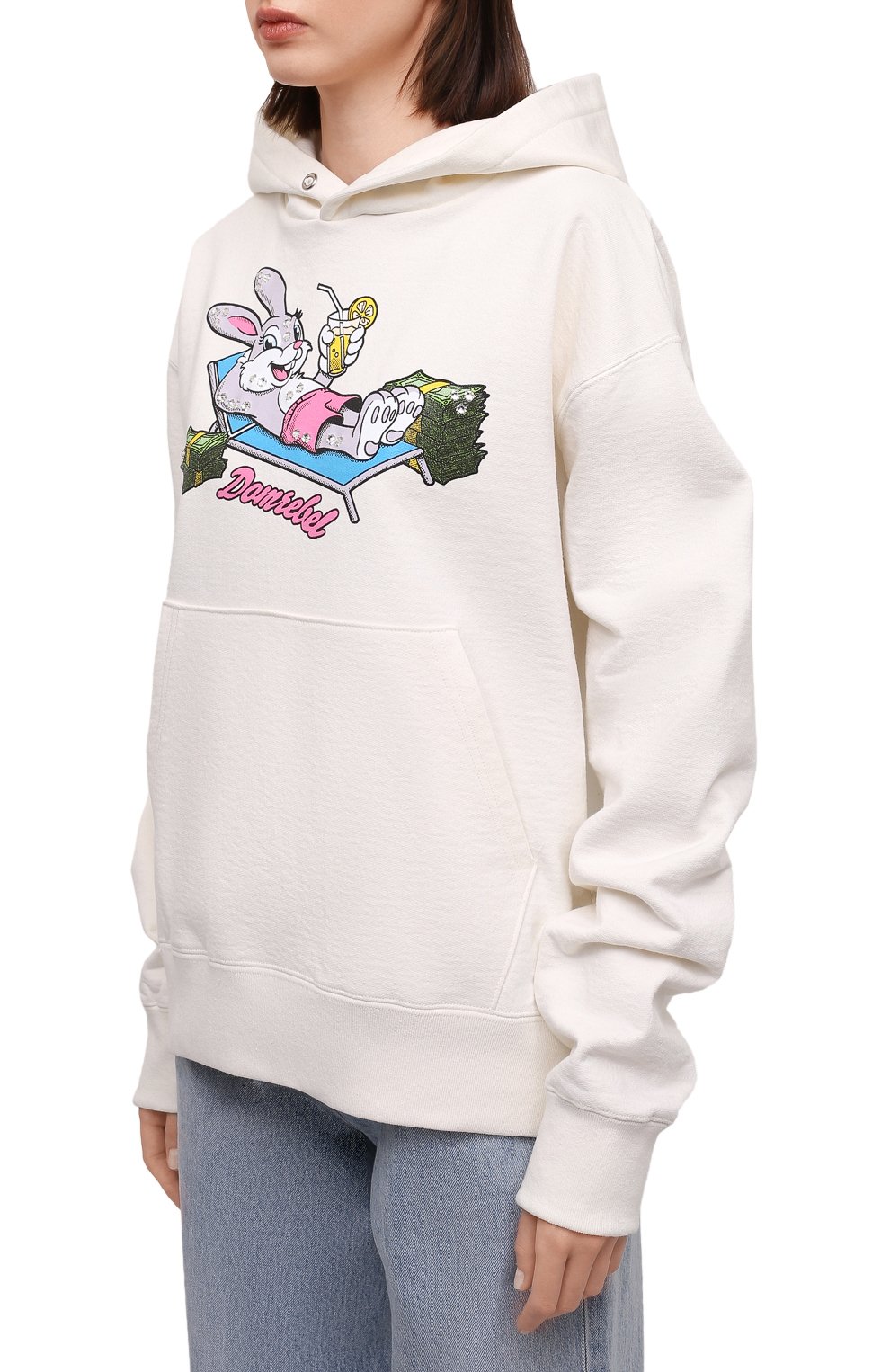 Хлопковое худи DOMREBEL молочного цвета по цене 36750 руб., арт. BUCKS/H00DIE/25SW/W, фото 3 Хлопковое худи DOMREBEL, арт. BUCKS/H00DIE/25SW/W, фото 3
