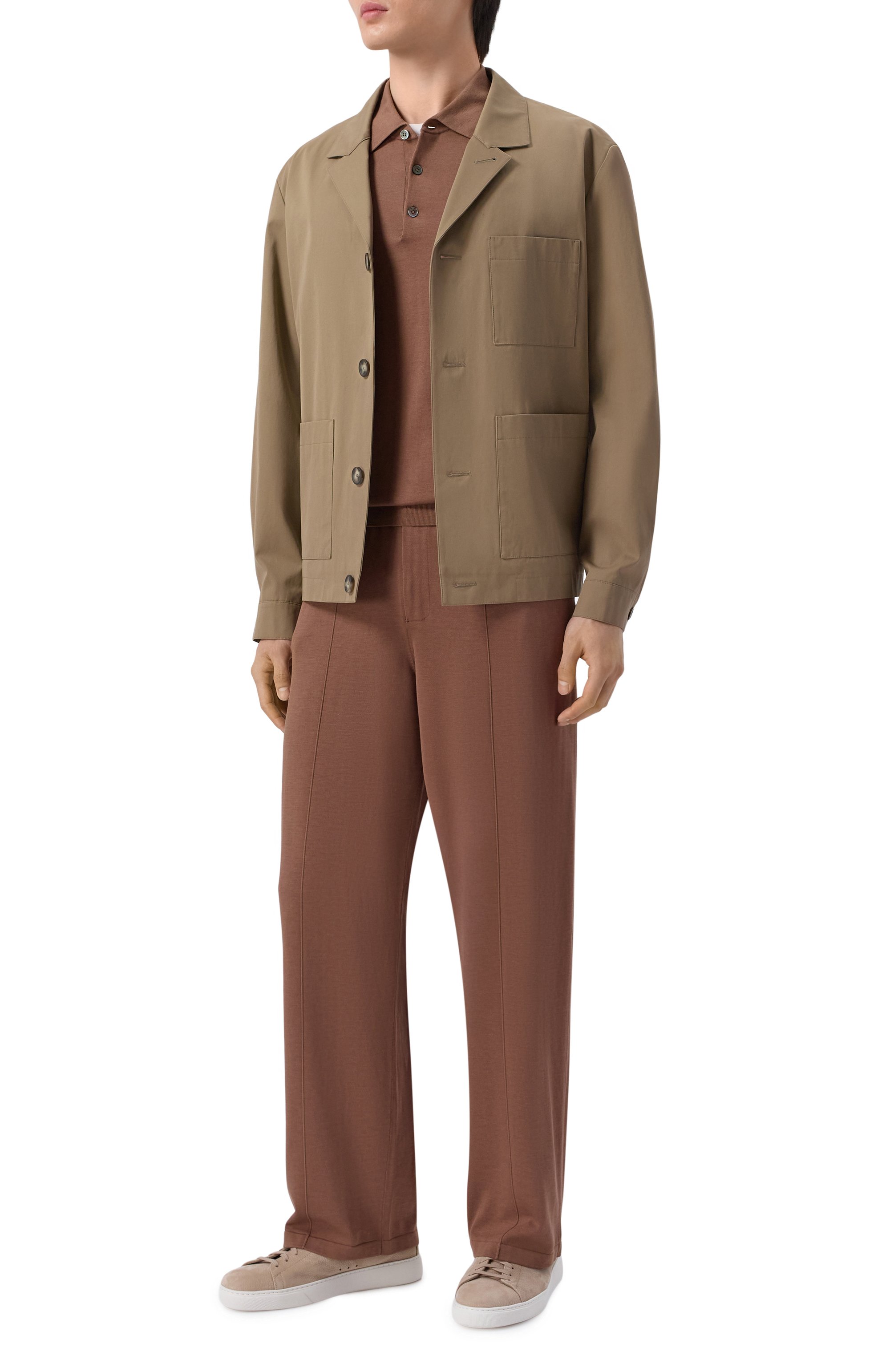 Брюки из шелка и хлопка 12 STOREEZ коричневого цвета по цене 29000 руб., арт. 136292, фото 2 Брюки из шелка и хлопка 12 STOREEZ, арт. 136292, фото 2