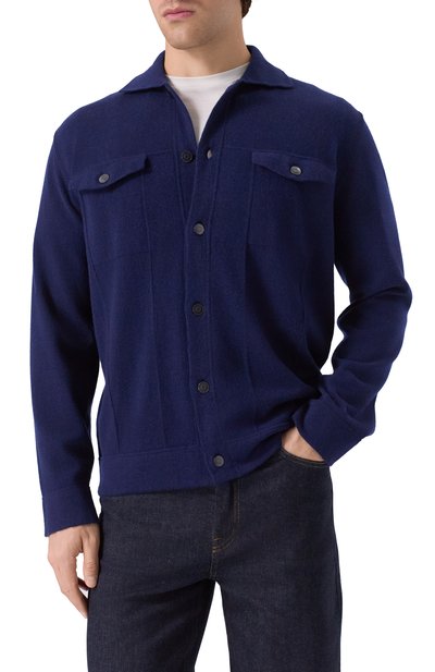 Кашемировая рубашка KITON синего цвета по цене 464500 руб., арт. UMK077902, фото 3 Кашемировая рубашка KITON, арт. UMK077902, фото 3