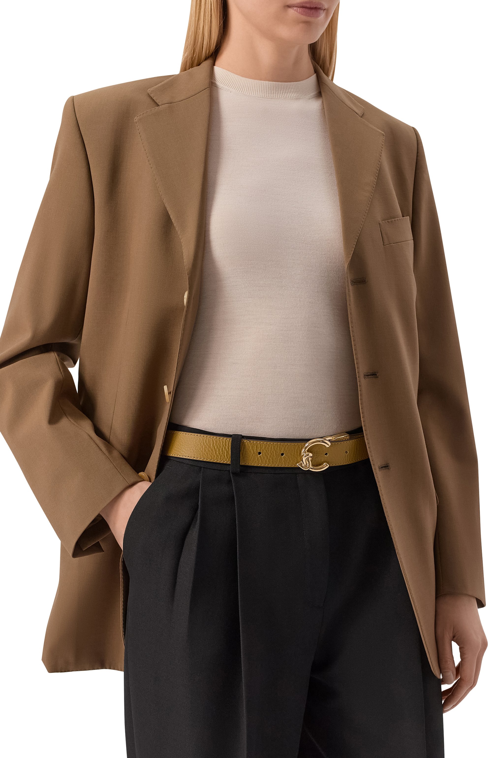 Двусторонний ремень COCCINELLE хаки цвета по цене 11550 руб., арт. E3 SSM 11 06 01, фото 2 Двусторонний ремень COCCINELLE, арт. E3 SSM 11 06 01, фото 2