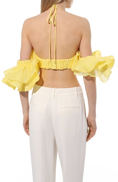 Топ изо льна и шелка YVON желтого цвета по цене 23600 руб., арт. 0 240141, фото 4 Топ изо льна и шелка YVON, арт. 0 240141, фото 4