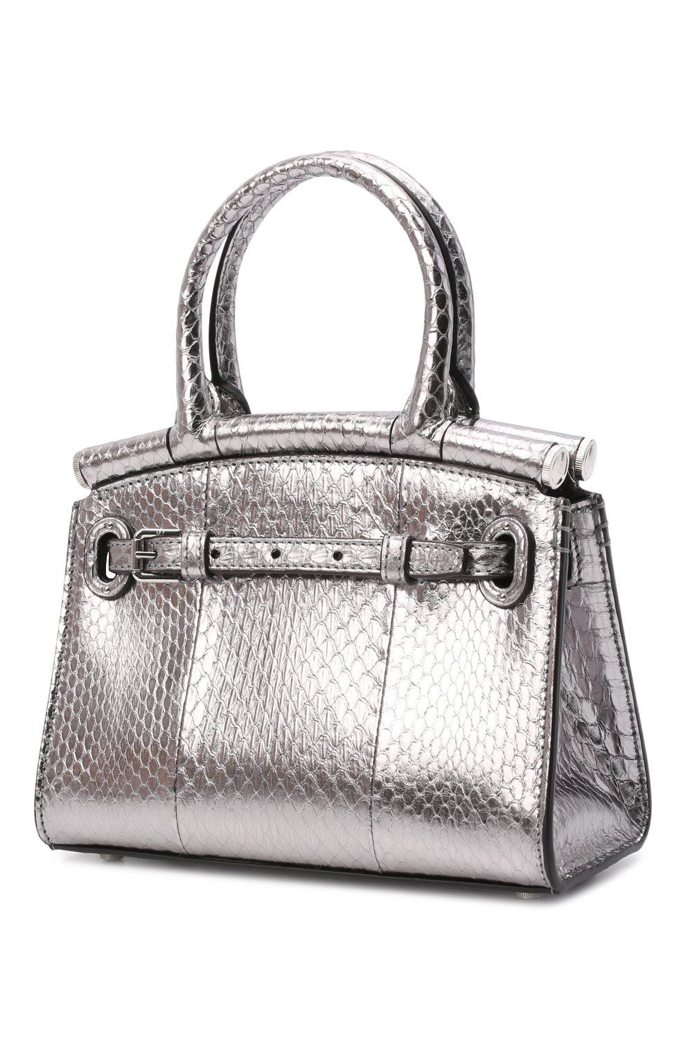 Сумка rl 50 mini из кожи змеи RALPH LAUREN серебряного цвета по цене 276500 руб., арт. 435856488, фото 4 Сумка rl 50 mini из кожи змеи RALPH LAUREN, арт. 435856488, фото 4