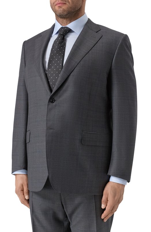 Костюм из шерсти и шелка Canali E11220/10 BX05604 Серый  E11220/10 BX05604 Фото 3