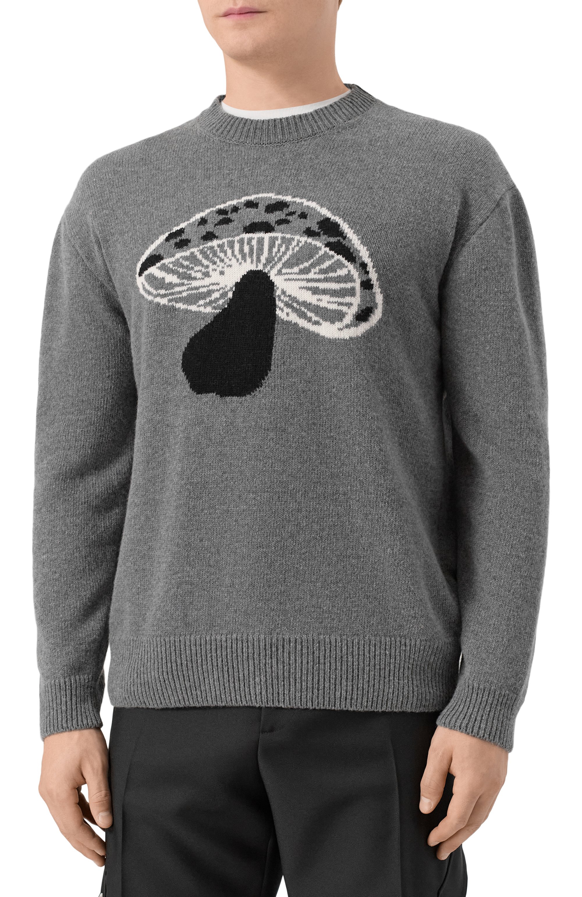 Шерстяной джемпер MSGM серого цвета по цене 34600 руб., арт. 3940MM202/257597, фото 3 Шерстяной джемпер MSGM, арт. 3940MM202/257597, фото 3