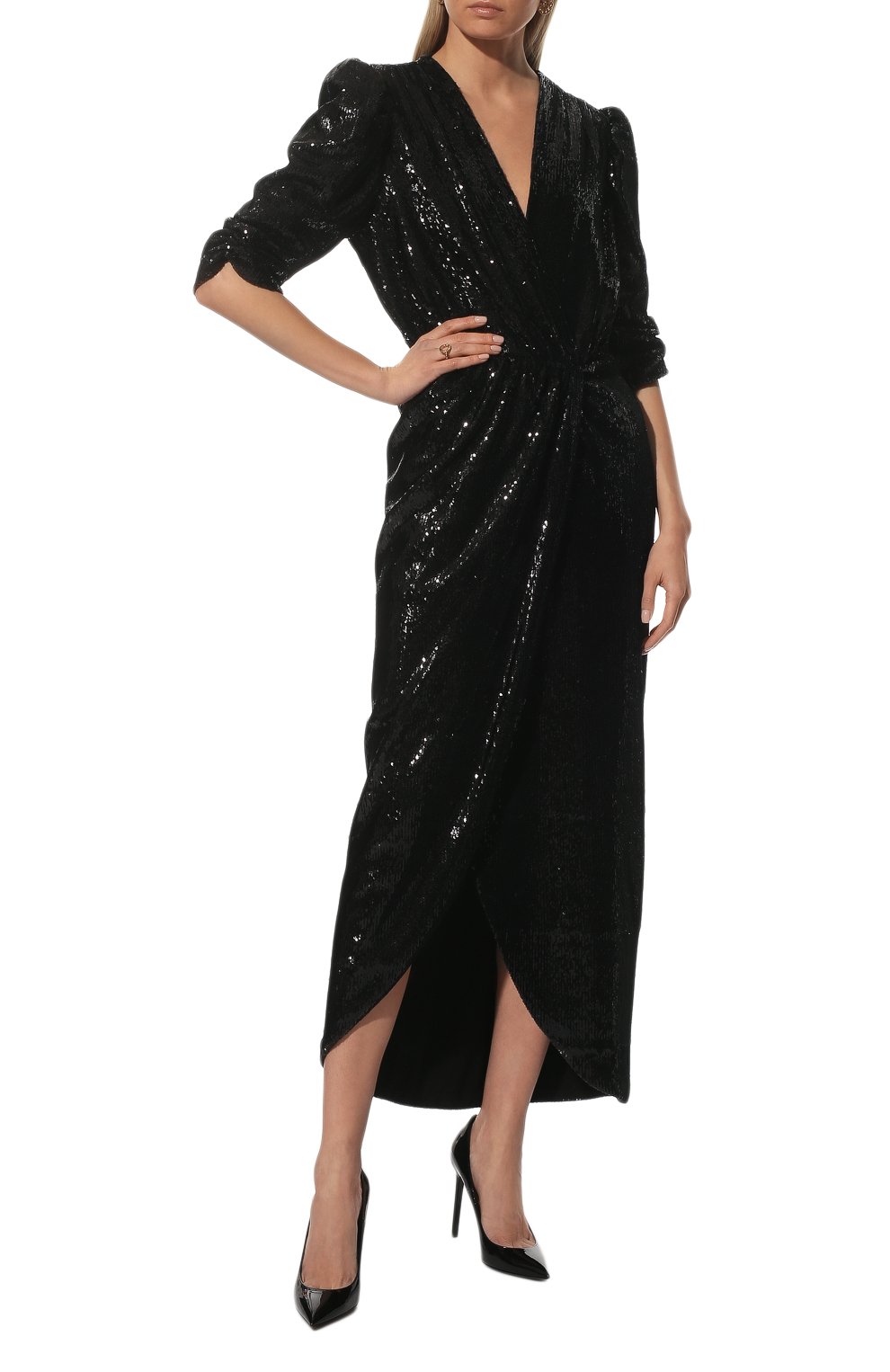 Платье с отделкой пайетками LANVIN черного цвета по цене 338000 руб., арт. RW-DR0095-5140-P22, фото 2 Платье с отделкой пайетками LANVIN, арт. RW-DR0095-5140-P22, фото 2