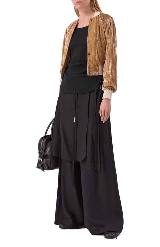 Бархатный бомбер Ann Demeulemeester B0013777/FA710 Бежевый  B0013777/FA710 Фото 2