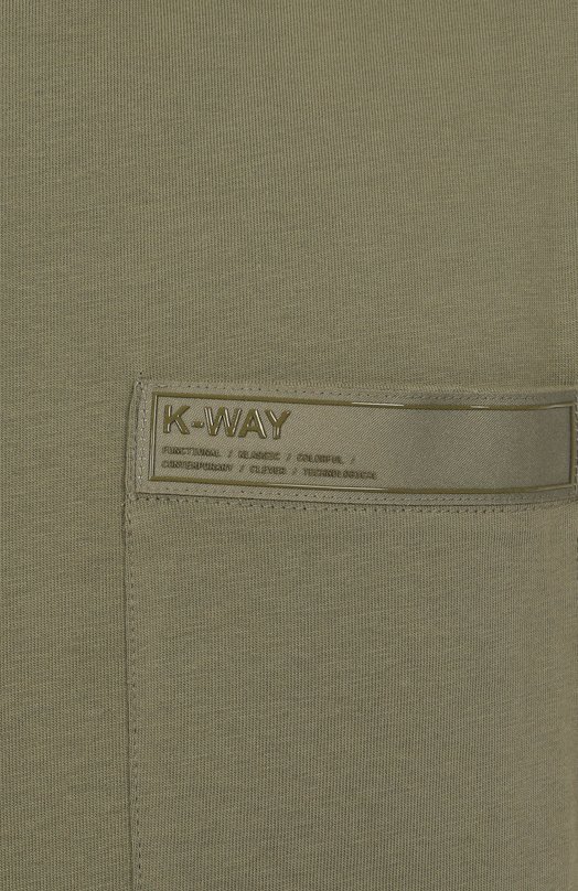 Хлопковая футболка K-Way K2135HW Хаки  K2135HW Фото 6