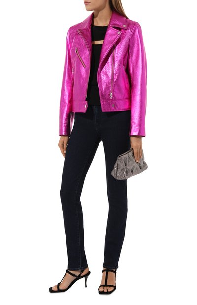 Кожаная куртка MASLOV фуксия цвета по цене 116600 руб., арт. K05, фото 2 Кожаная куртка MASLOV, арт. K05, фото 2