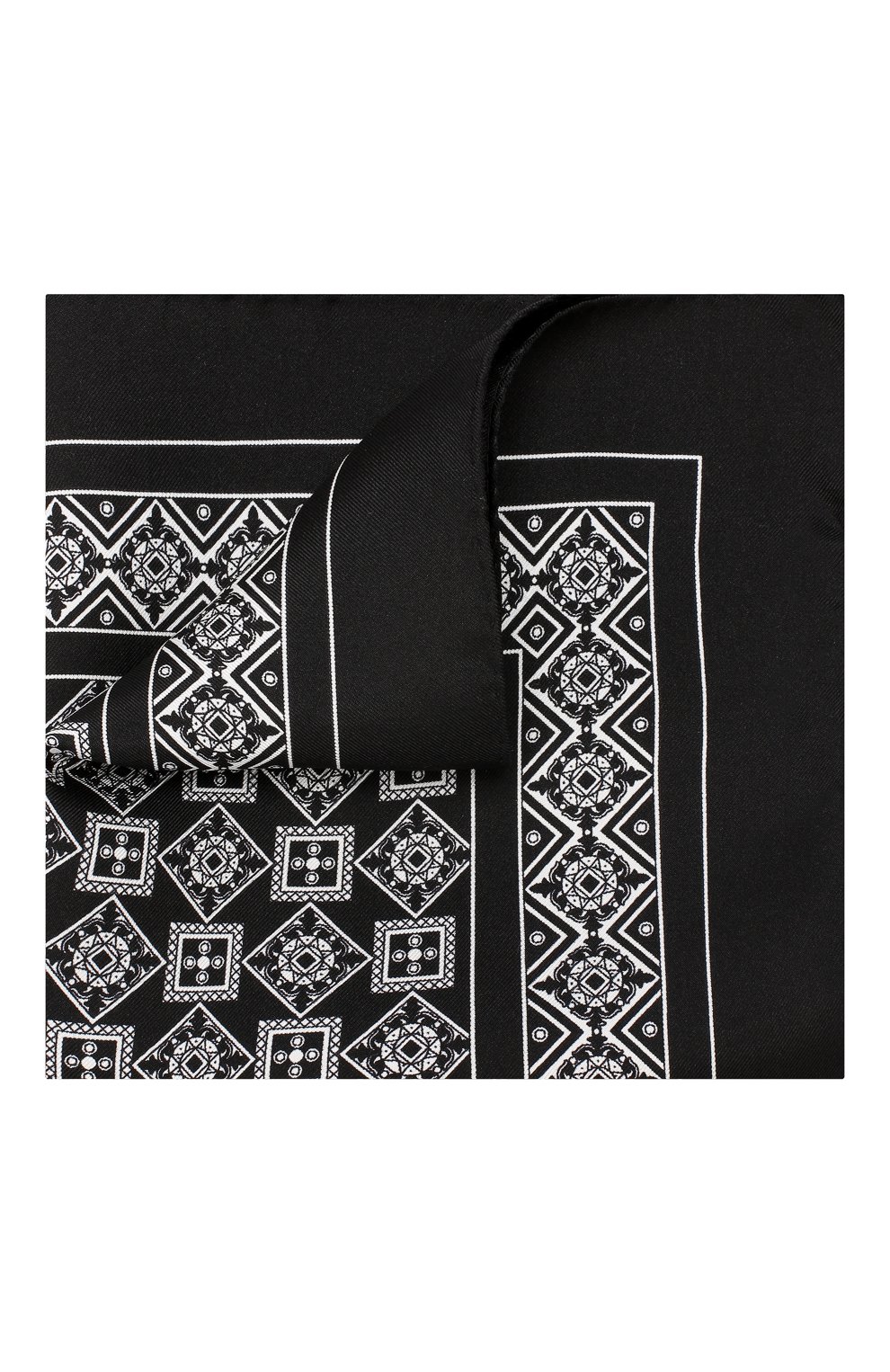 Шелковый платок DOLCE & GABBANA черно-белого цвета по цене 15600 руб., арт. GR412E/G0X37, фото 1 Шелковый платок DOLCE & GABBANA, арт. GR412E/G0X37, фото 1