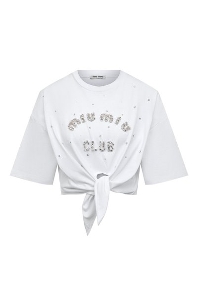 Женск ая хлопковая футболка MIU MIU, арт. MJN364-10OS-F0009