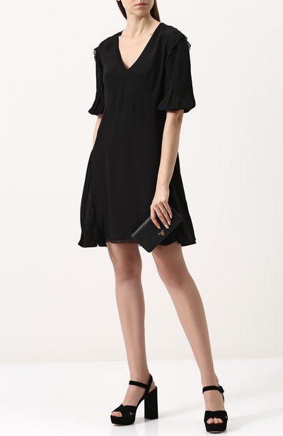 Однотонное приталенное мини-платье с v-образным вырезом PRADA, арт. P35Q9-1H51-F0002, фото 2