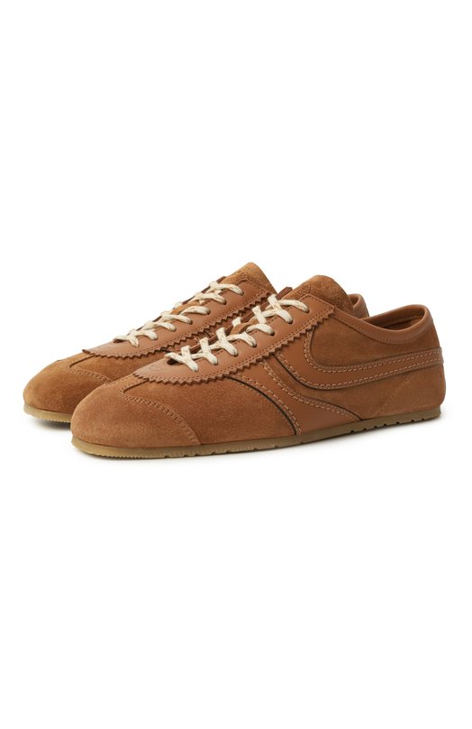 Замшевые кроссовки Dries Van Noten 011722/0126 Коричневый 011722/0126