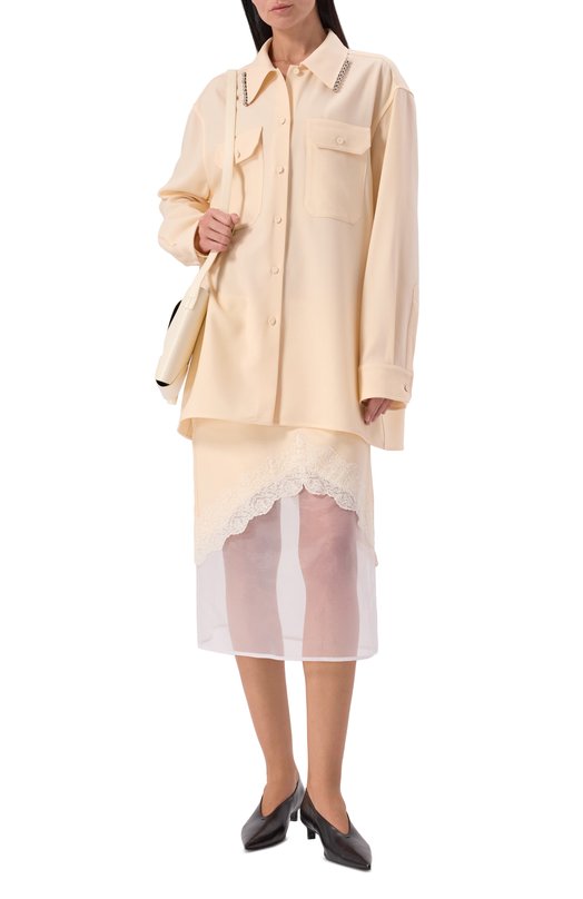 Шерстяная рубашка Jil Sander J03DL0210/J40291 Бежевый  J03DL0210/J40291 Фото 2