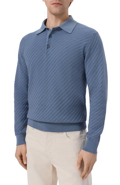 Поло из хлопка и шелка BRIONI, арт. UMR10L/PAK22, фото 3