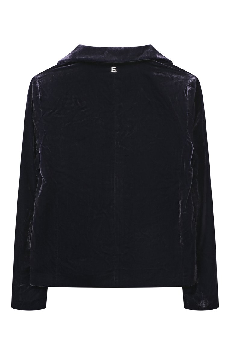 Детский костюм из вискозы ERMANNO SCERVINO темно-синего цвета, арт. SFCD001C/VE137/10A-16A | Фото 3 (Материал сплава: Проставлено; Рукава: Длинные; Материал подклада: Вискоза; Материал внешний: Вискоза; Драгоценные камни: Проставлено)