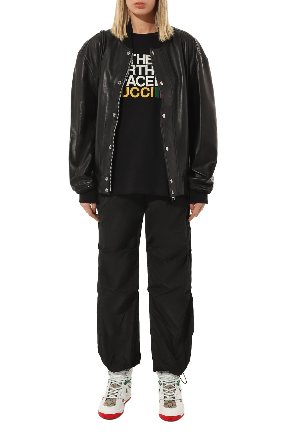 Хлопковая футболка the north face x gucci GUCCI, арт. 615044 XJDTG, фото 2