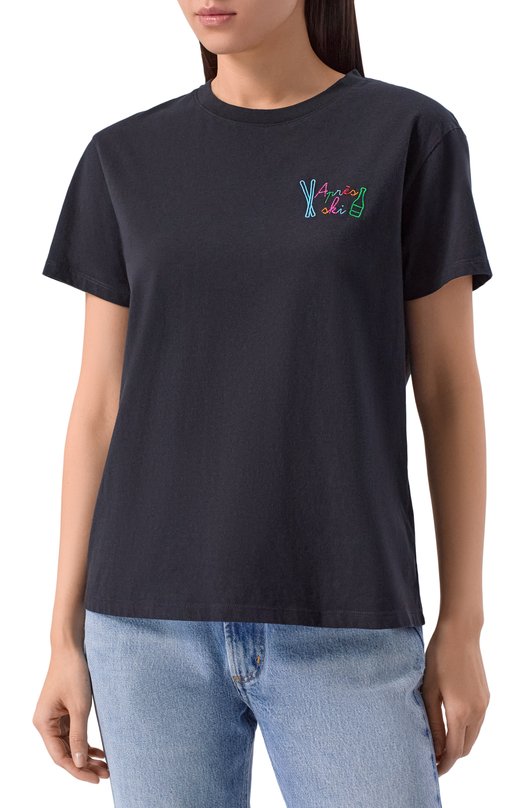 Хлопковая футболка MC2 Saint Barth EMI0002-03566I/EMILIE W Чёрный  EMI0002-03566I/EMILIE W Фото 3