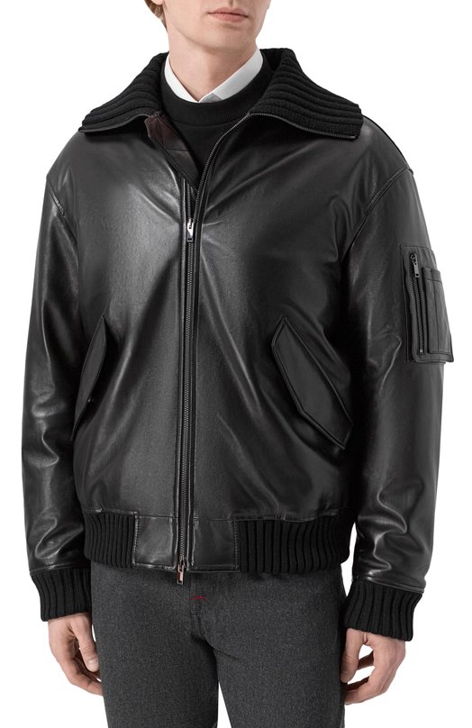 Кожаный бомбер MVST M25.1PM.0004*/BIG SIZE/PL0NGE Чёрный  M25.1PM.0004*/BIG SIZE/PL0NGE Фото 3