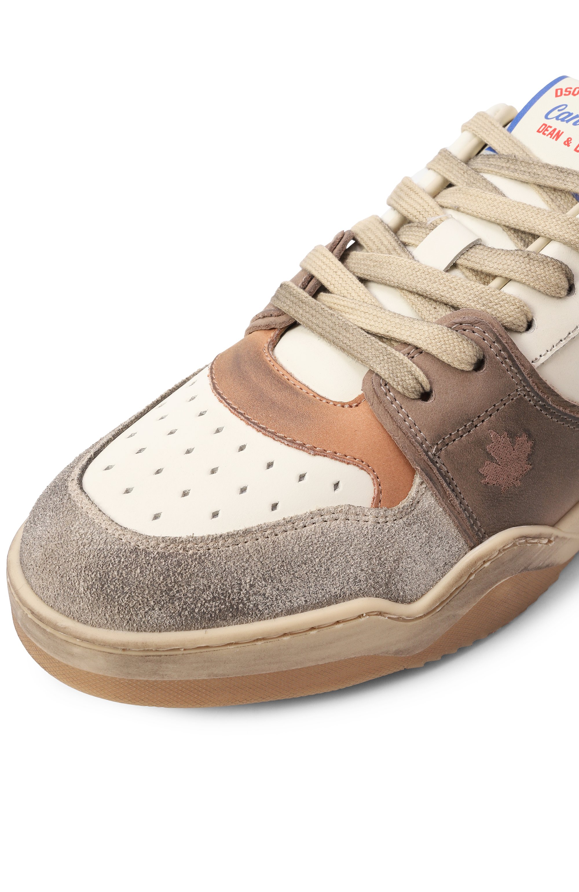 Кожаные кеды spiker DSQUARED2 светло-коричневого цвета по цене 59000 руб., арт. SNM0315/09708189, фото 7 Кожаные кеды spiker DSQUARED2, арт. SNM0315/09708189, фото 7