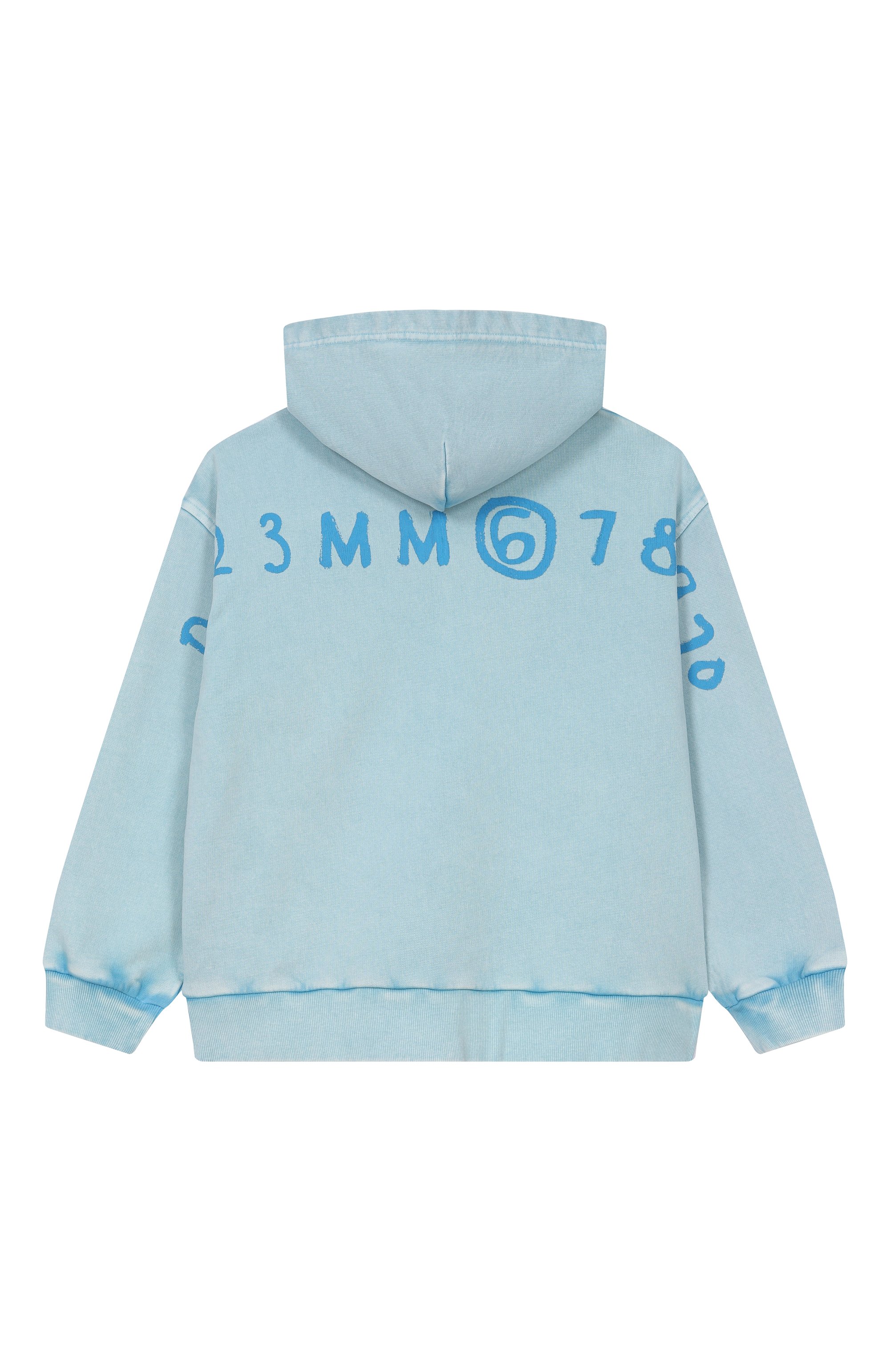 Хлопковая толстовка MM6 голубого цвета по цене 25300 руб., арт. M60978/MM07L, фото 2 Хлопковая толстовка MM6, арт. M60978/MM07L, фото 2