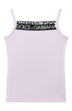 Детская хлопковая майка DOLCE & GABBANA светло-розового цвета, арт. L5J714/FUGNE | Фото 1 (Рукава: Короткие; Материал сплава: Проставлено; Материал внешний: Хлопок; Драгоценные камни: Проставлено; Ростовка одежда: 4 года | 104 см, 5 лет | 110 см)