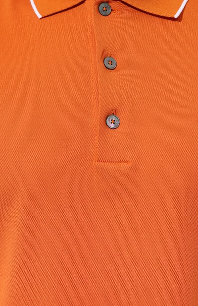 Хлопковое поло ZEGNA оранжевого цвета по цене 49950 руб., арт. UD358A7/D746, фото 5 Хлопковое поло ZEGNA, арт. UD358A7/D746, фото 5