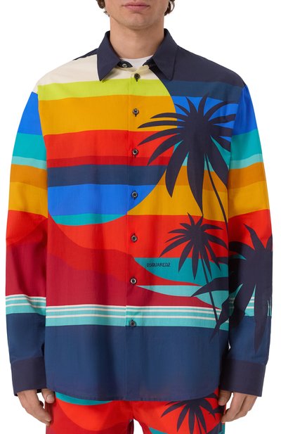 Хлопковая рубашка DSQUARED2 разноцветного цвета по цене 84400 руб., арт. S78DM0047/D35278, фото 3 Хлопковая рубашка DSQUARED2, арт. S78DM0047/D35278, фото 3