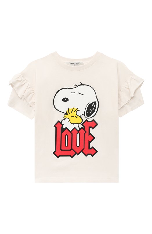 

Хлопковая футболка Philosophy di Lorenzo Serafini Kids, Кремовый