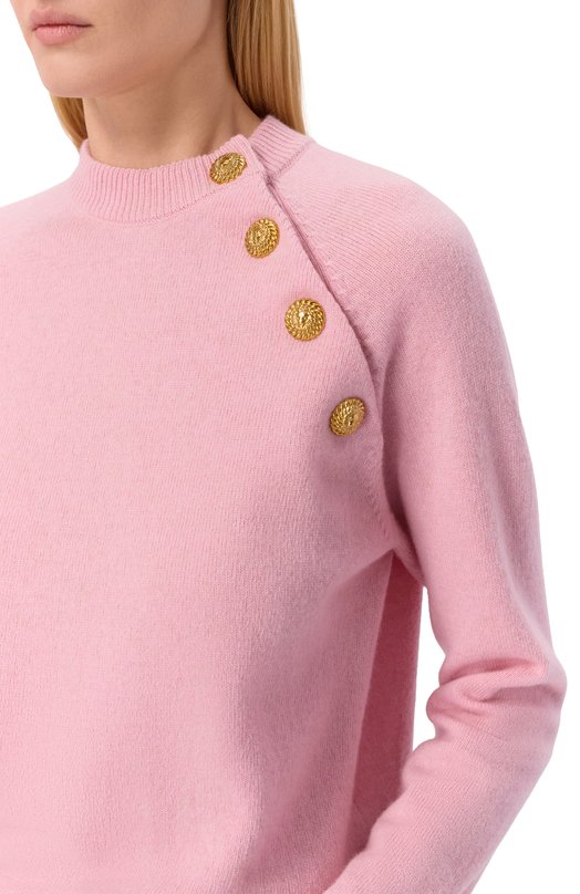 Пуловер из кашемира и шерсти Balmain GF1KA130/KI87 Розовый  GF1KA130/KI87 Фото 5