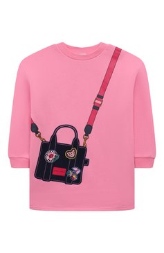 Детское хлопковое платье MARC JACOBS (THE) розового цвета, арт. W12456/2A-5A | Фото 1 (Рукава: Длинные; Случай: Повседневный; Материал сплава: Проставлено; Материал внешний: Хлопок; Девочки Кросс-КТ: Платье-одежда; Драгоценные камни: Проставлено; Ростовка одежда: 18 мес | 86 см, 2 года | 92 см, 3 �года | 98 см, 4 года | 104 см)