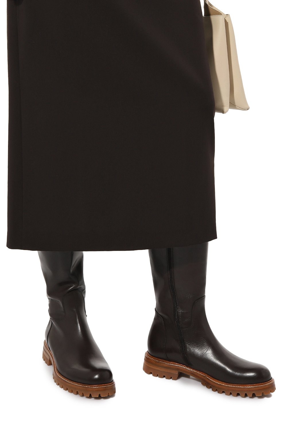 Кожаные сапоги KITON темно-коричневого цвета по цене 103000 руб., арт. D56809NX0602, фото 3 Кожаные сапоги KITON, арт. D56809NX0602, фото 3