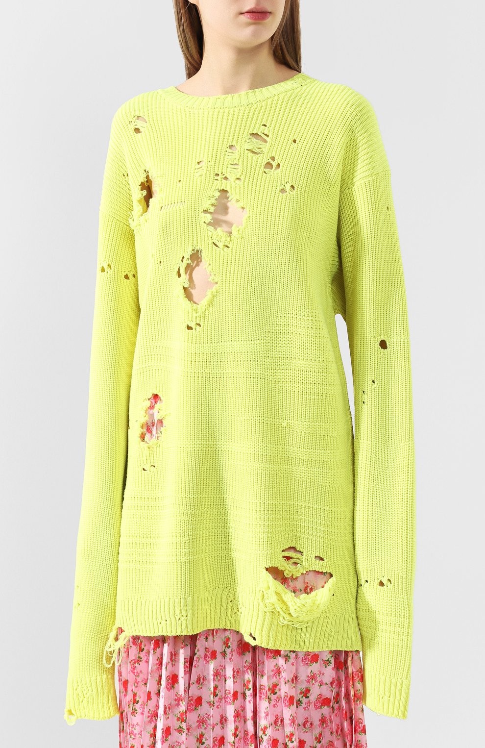 Шерстяной свитер VETEMENTS, арт. SS20KN342 1204/W/FLU0 YELL0W, фото 3