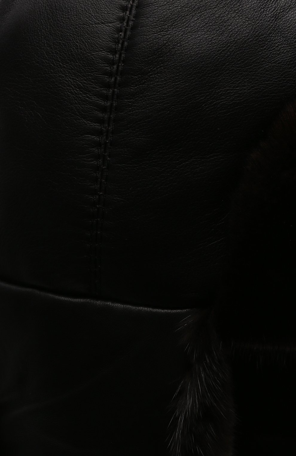 Кожаная шапка-ушанка с отделкой из меха норки FURLAND, арт. 0011202110154600000, фото 3