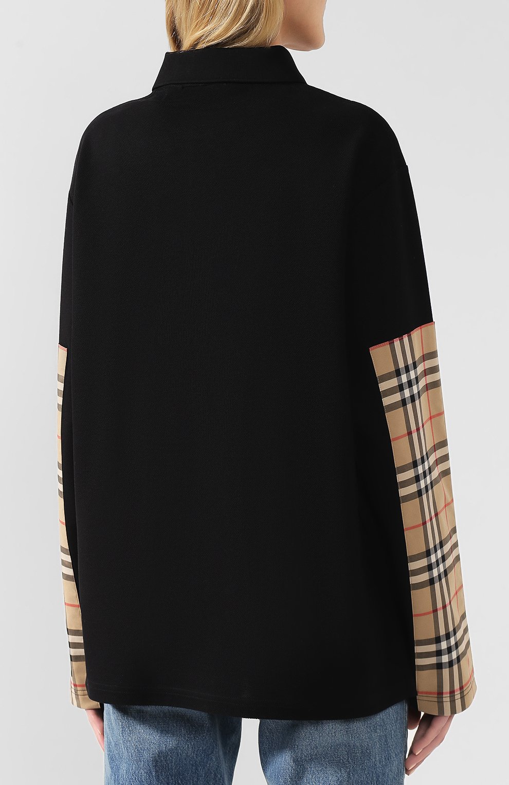 Хлопковое поло BURBERRY черного цвета по цене 66900 руб., арт. 8024542, фото 4 Хлопковое поло BURBERRY, арт. 8024542, фото 4