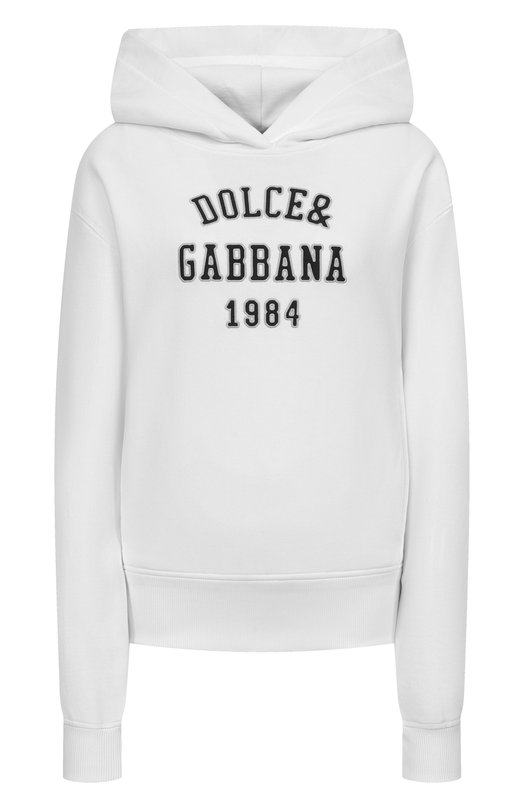 Хлопковое худи Dolce & Gabbana F9S48Z/GDDBA Белый F9S48Z/GDDBA