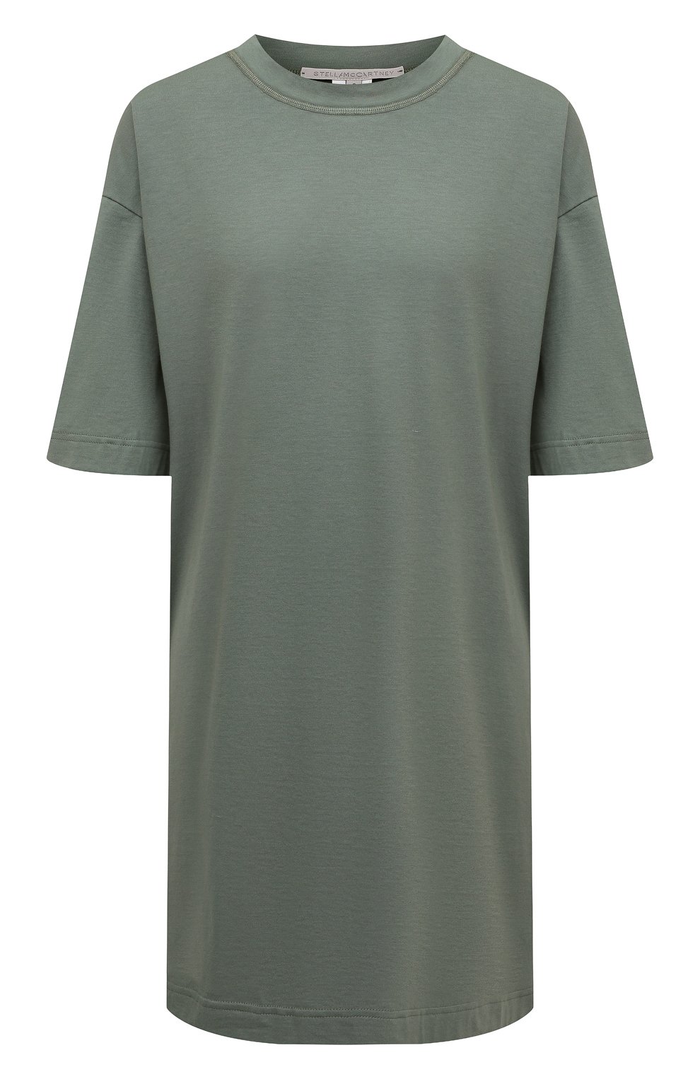 Хлопковое платье STELLA MCCARTNEY хаки цвета по цене 39300 руб., арт. S7A611580, фото 1 Хлопковое платье STELLA MCCARTNEY, арт. S7A611580, фото 1