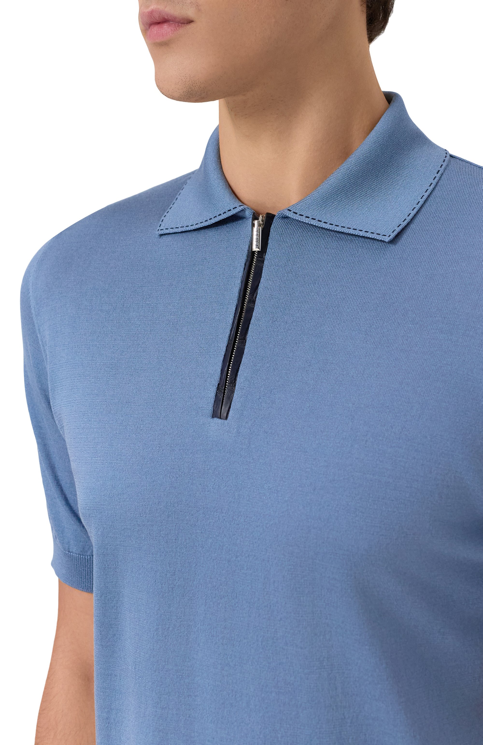 Поло из хлопка и шелка ZILLI, арт. KZP002M0143VRIS00, фото 5