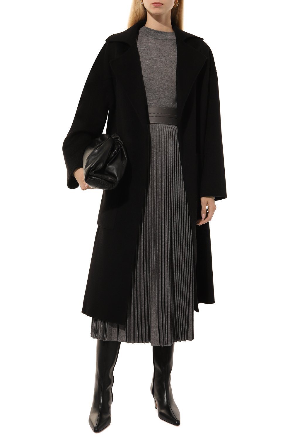 Шерстяная юбка AGNONA серого цвета по цене 198500 руб., арт. TG0403E/UW006E, фото 2 Шерстяная юбка AGNONA, арт. TG0403E/UW006E, фото 2