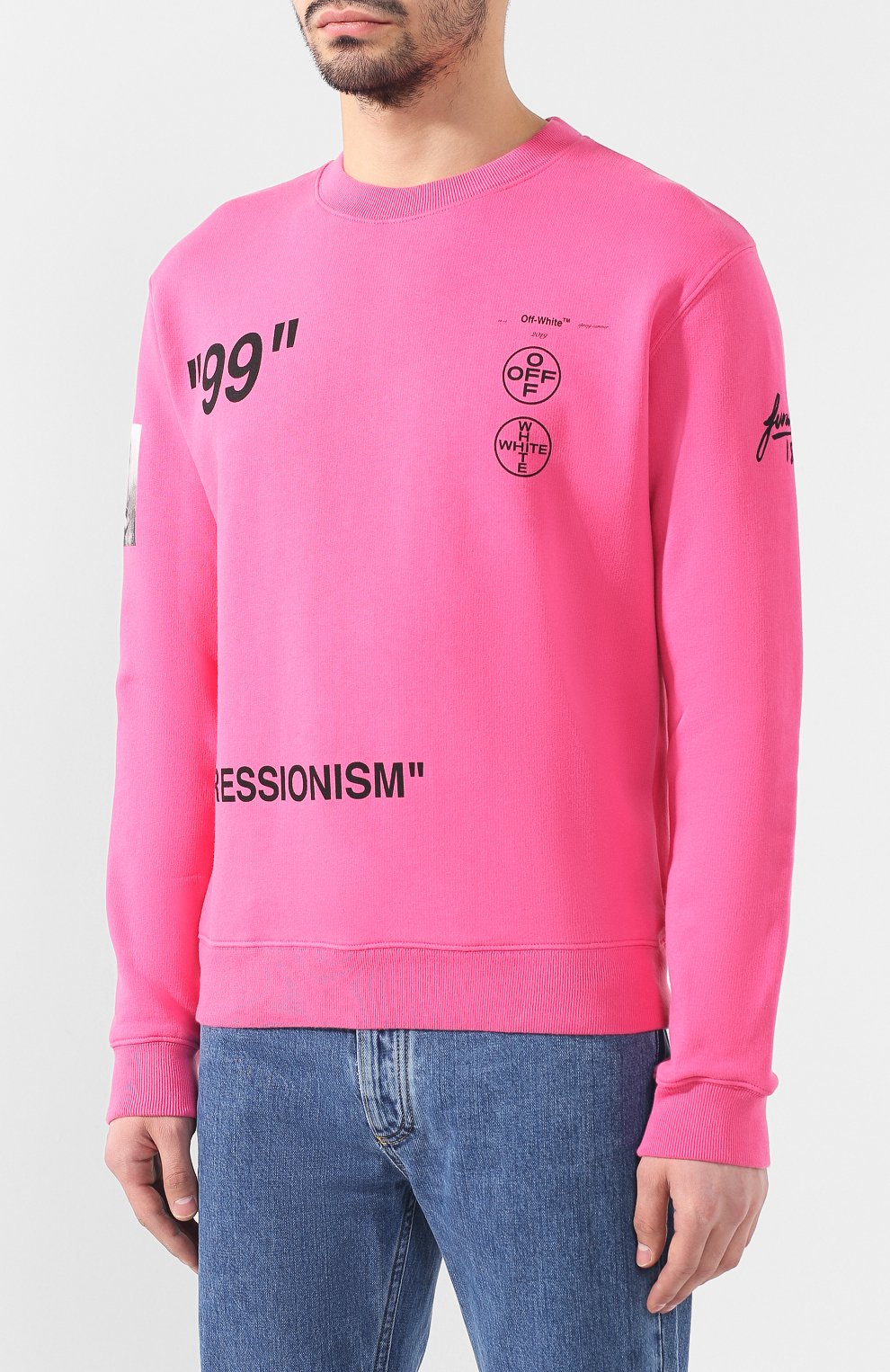 Хлопковый свитшот OFF-WHITE, арт. 0MBA025R190030112888/W, фото 3